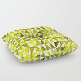 Triangle Grid yellow and black Floor Pillow