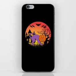 Halloween Cat Haunted Mansion Witch Bats iPhone Skin