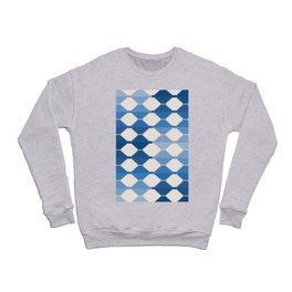 Blue Ombre Mosaic Kilim Pattern Crewneck Sweatshirt