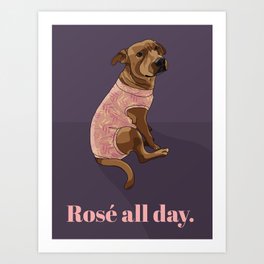 Rosé All Day Art Print