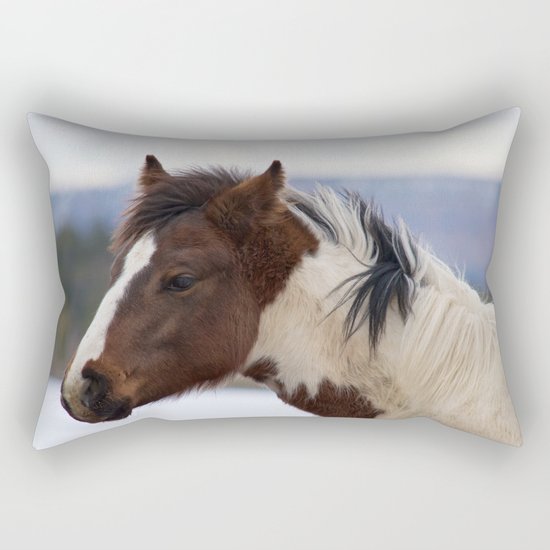 Tri-Colored Horse Rectangular Pillow