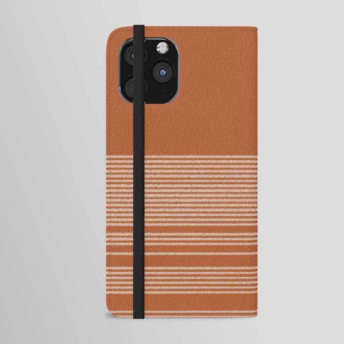 Organic Stripes in Putty and Clay Terracotta Rust iPhone Wallet Case