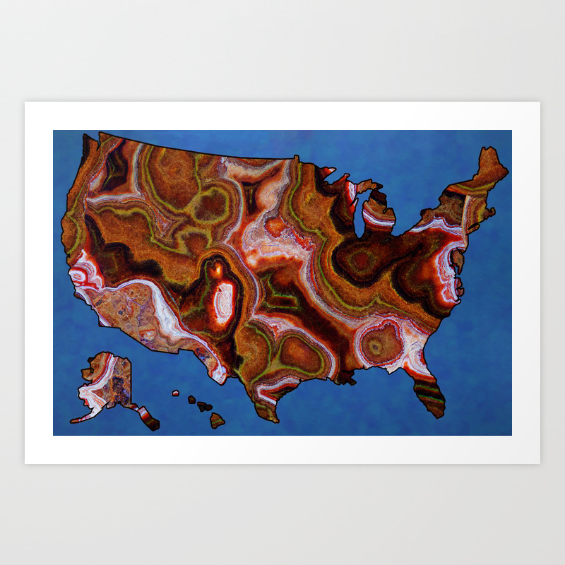United States Artistic Map Colorful Usa Art Print By Olenaart