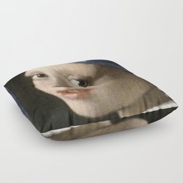 Portrait of a Girl with a Pearl Earring by Johannes Vermeer Floor Pillow