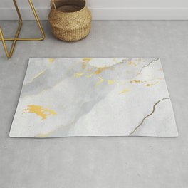 Grey + Gold Marble Stone Rug