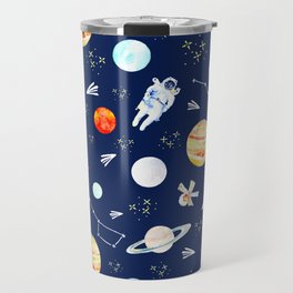 Outerspace Pattern - Deep blue Travel Mug