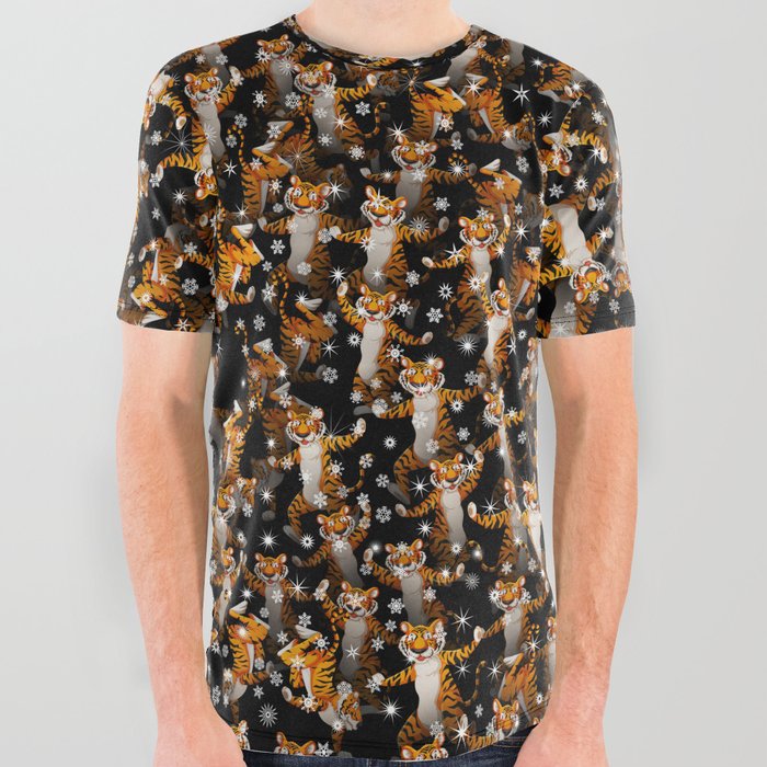 New Year's dance of tigers All Over Graphic Tee