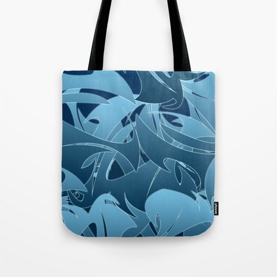 Blue Abstract Mayhem Tote Bag