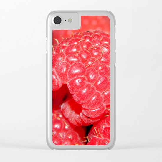 Red Raspberries Freshly Picked Clear iPhone Case