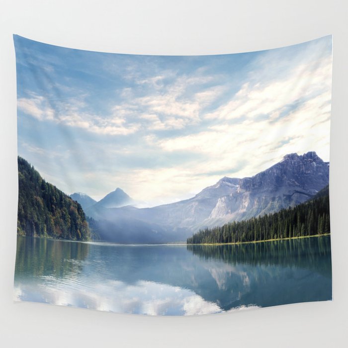 Wanderlust - Mountains, Lake, Forest Wall Tapestry