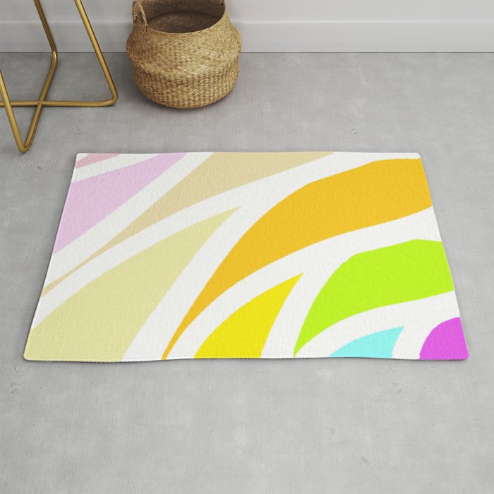 Colorful curve lines abstract Rug