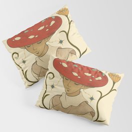 Vintage Fairytale Mushroom Nymph Pillow Sham