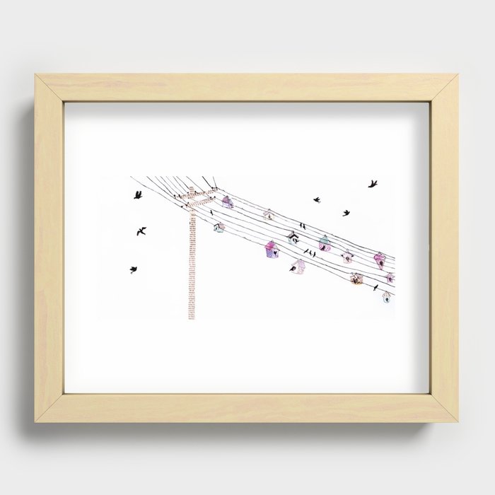 Love and birds Recessed Framed Print