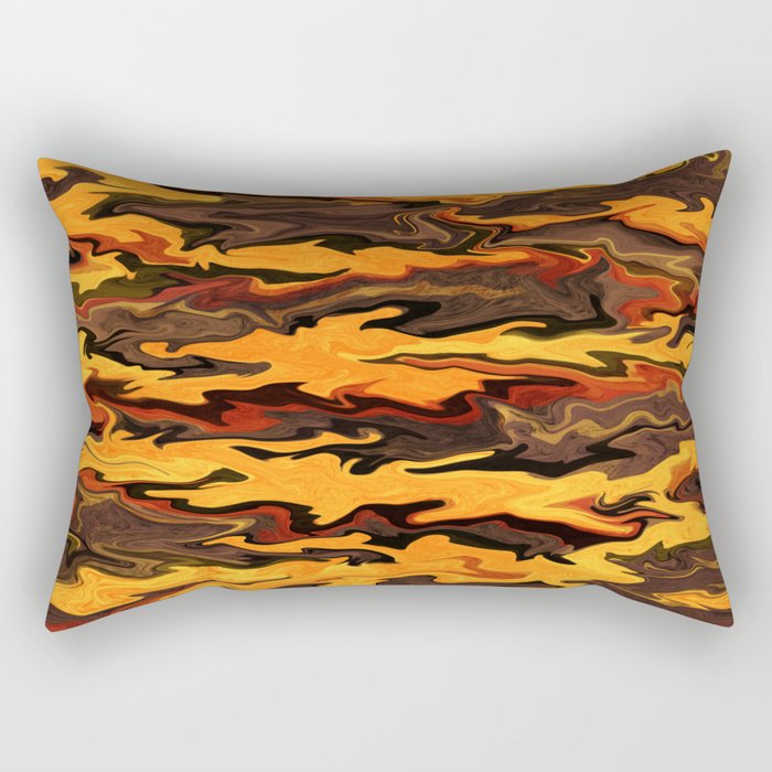 Bright liquid tiger pattern, orange and brown animal print Rectangular Pillow