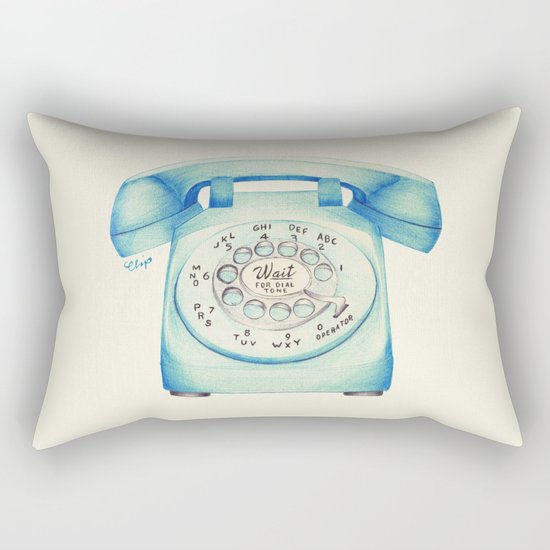 Rotary Telephone - Ballpoint Rectangular Pillow