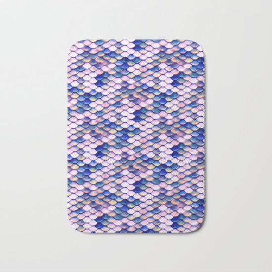 Rose Mermaid Skin Pattern Bath Mat