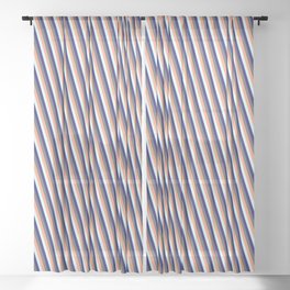 [ Thumbnail: Dim Gray, Light Salmon, Light Cyan & Midnight Blue Colored Stripes Pattern Sheer Curtain ]