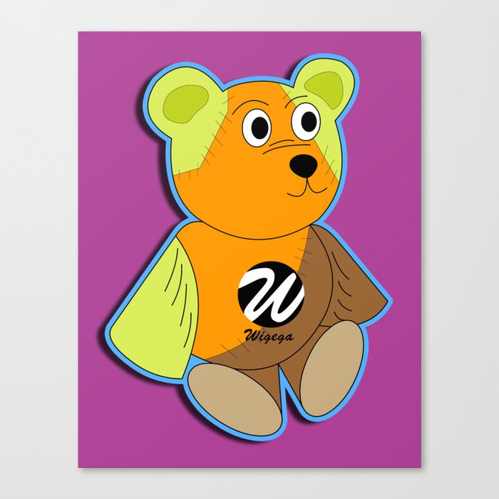 Trendy Multicolored Teddy Bear  Canvas Print
