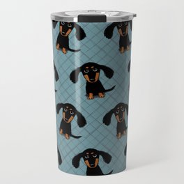 Cute Dachshund Puppy | Black and Tan Wiener Dog Travel Mug