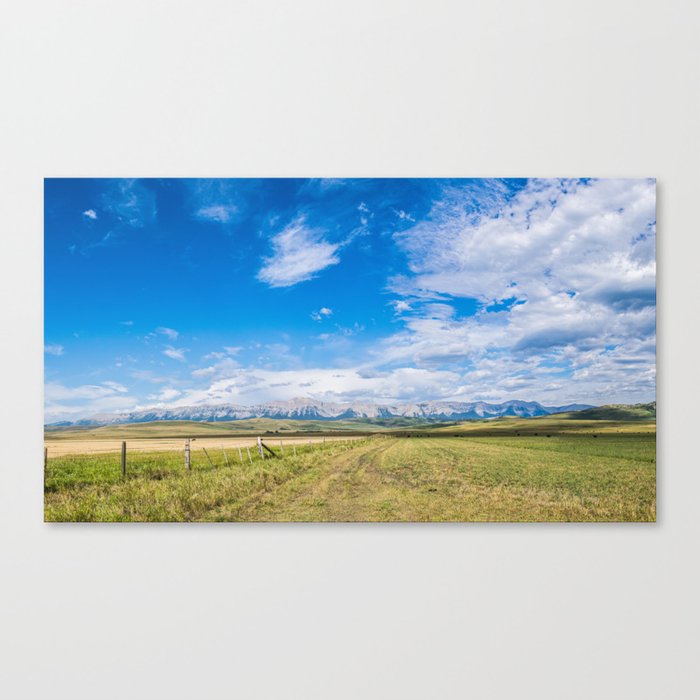 Prairies meet mountains Canvas Print