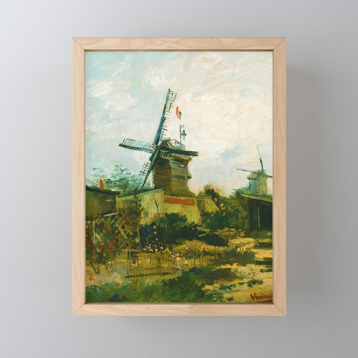 Vincent van Gogh "Windmills on Montmartre" Framed Mini Art Print