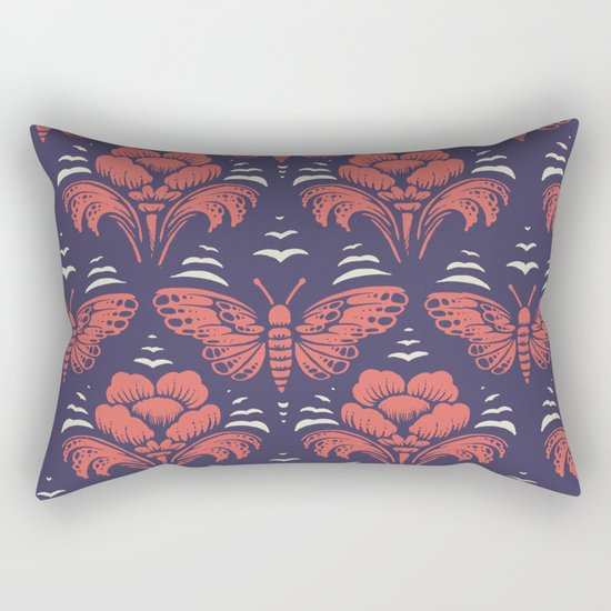 butterfly damask (stark) Rectangular Pillow