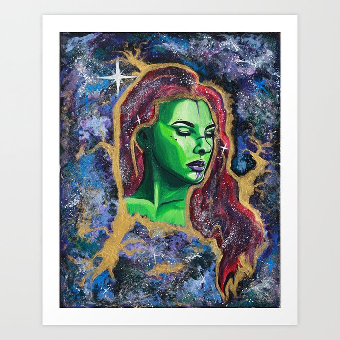 Galaxy Girl Series 1 Nadya Art Print By Pixiecatarts Society6