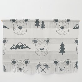 Seamless pattern with bear heads Wall Hanging