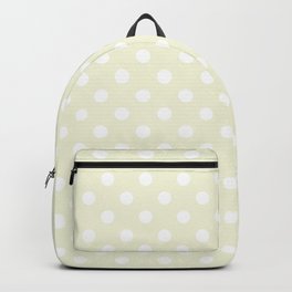 Small Polka Dots - White on Beige Backpack