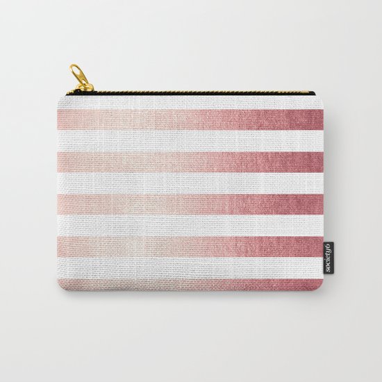 Simply Striped Rose Gold Twilight Carry-All Pouch