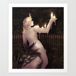 Warmth of the Candle Art Print