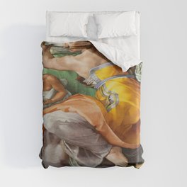 Michelangelo Buonarroti Libyan Sibyl, Sistine Chapel Duvet Cover