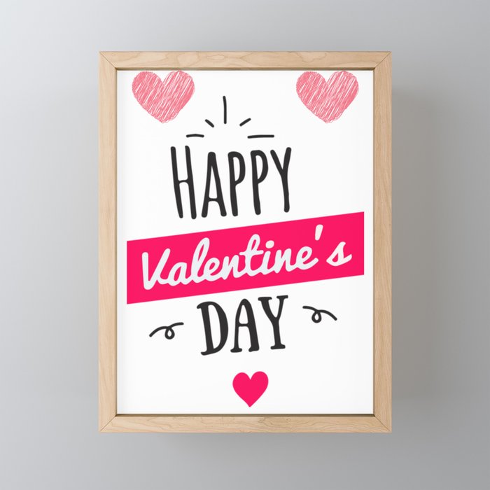 Happy Valentine's Day Framed Mini Art Print