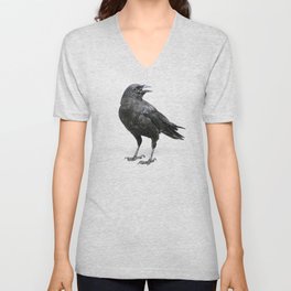 Black Crow V Neck T Shirt