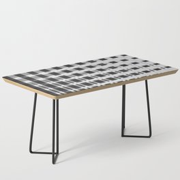 Black and White Geometrical Grid Line Pattern Coffee Table