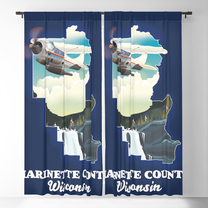 Marinette County Wisconsin map Blackout Curtain