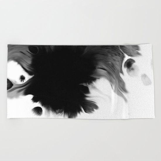 Black ink Beach Towel