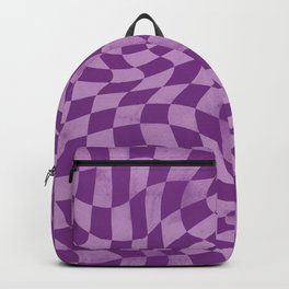 Purple grunge warp checked Backpack