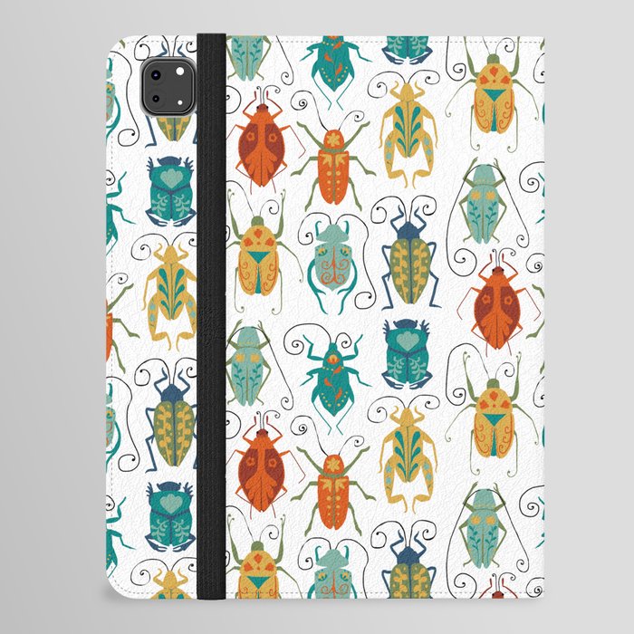 Beetles Folk Art iPad Folio Case