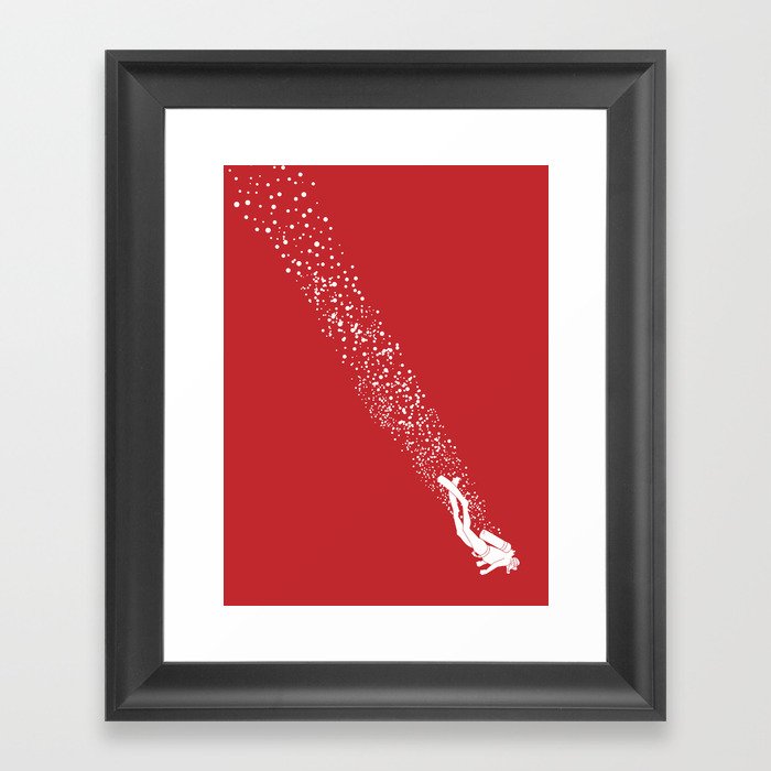 Scuba diving flag Framed Art Print