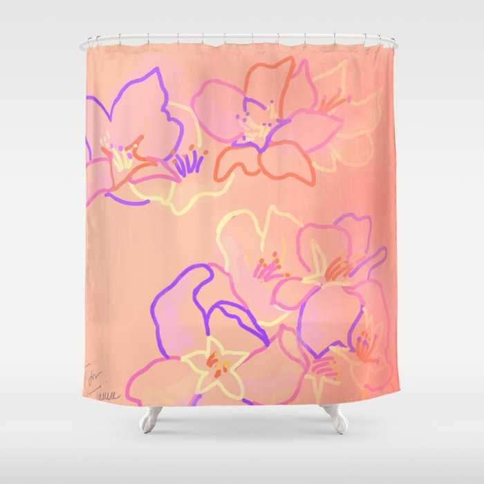 Ultra Peach Blossom  Shower Curtain
