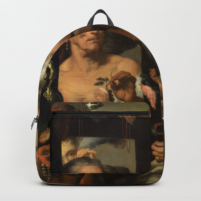 Vanitas, The Old Coquette, 1637 by Bernardo Strozzi Backpack