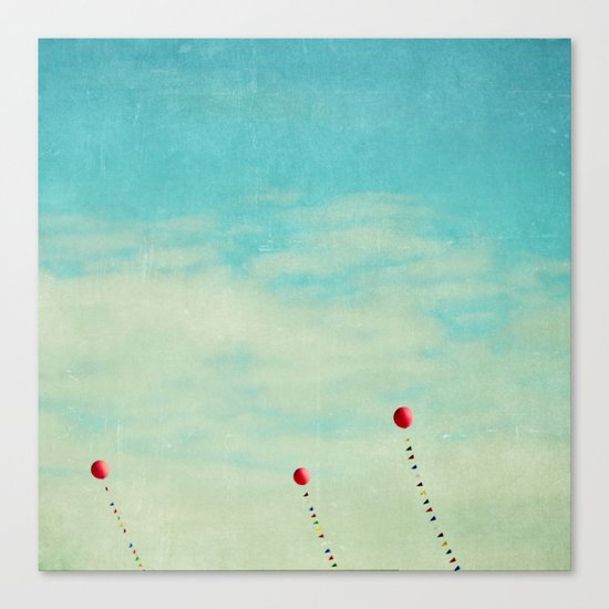 three red balloons II Canvas Print