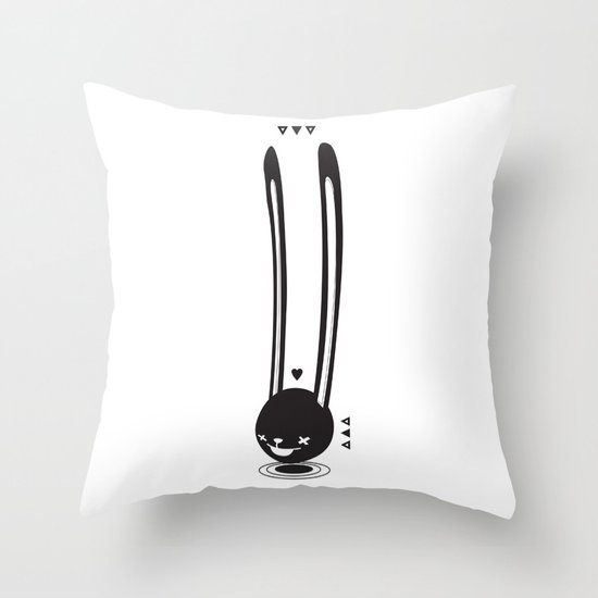 I CAN HEAR YOU ! - LONG EAR BUNNY Throw Pillow