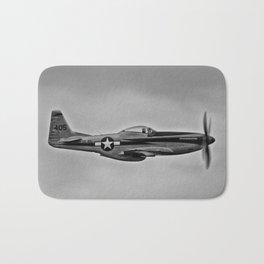 Royal Airforce Fighter Plane (Spitfire) Bath Mat | Black and White, Photo 