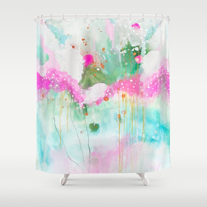 Dream Space Abstract Painting Shower Curtain By Artandghosts