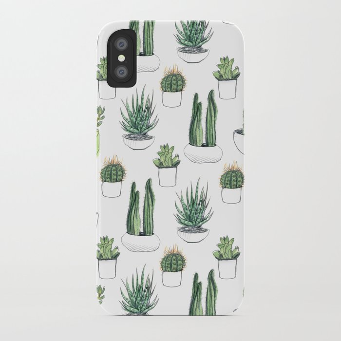 watercolour cacti & succulents iphone case