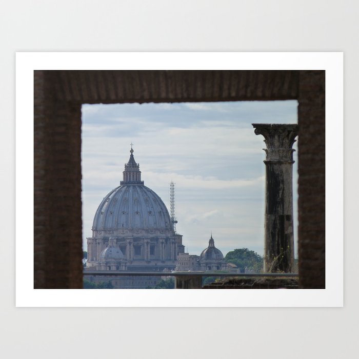 Saint Peter's Basilica framed by Domus Augustea Art Print