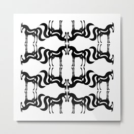 The Essence of a Horse Ornamental Pattern (Black and White) Metal Print | Equus Caballus, Tribal, Ink, Horse, Equine, Ornamental, Expressive, Illucalliart, Hand Painted, Painting 