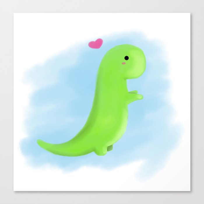 Dino love Canvas Print